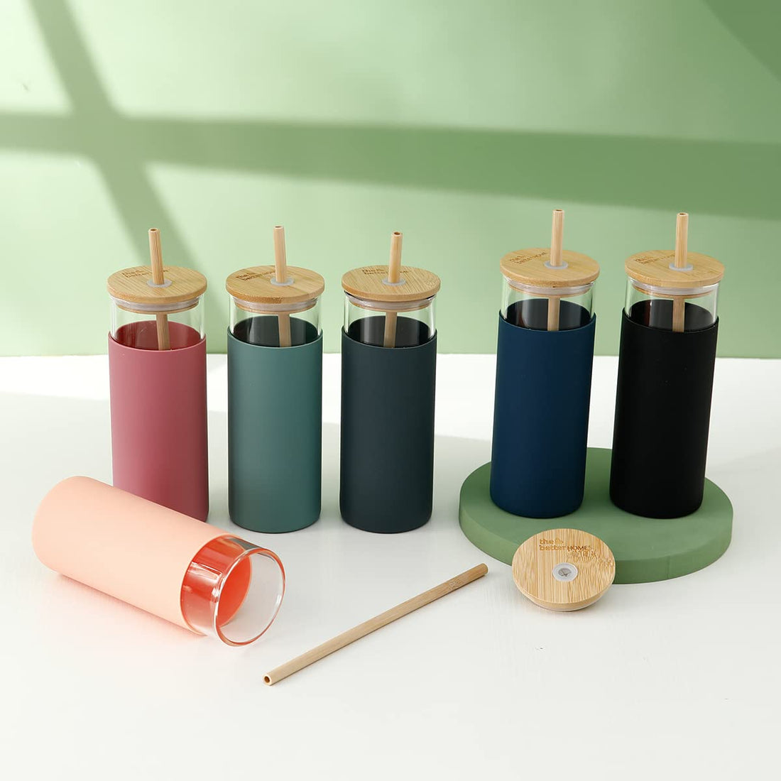 Better Home Borosilicate Glass Tumbler with Straw 450ml