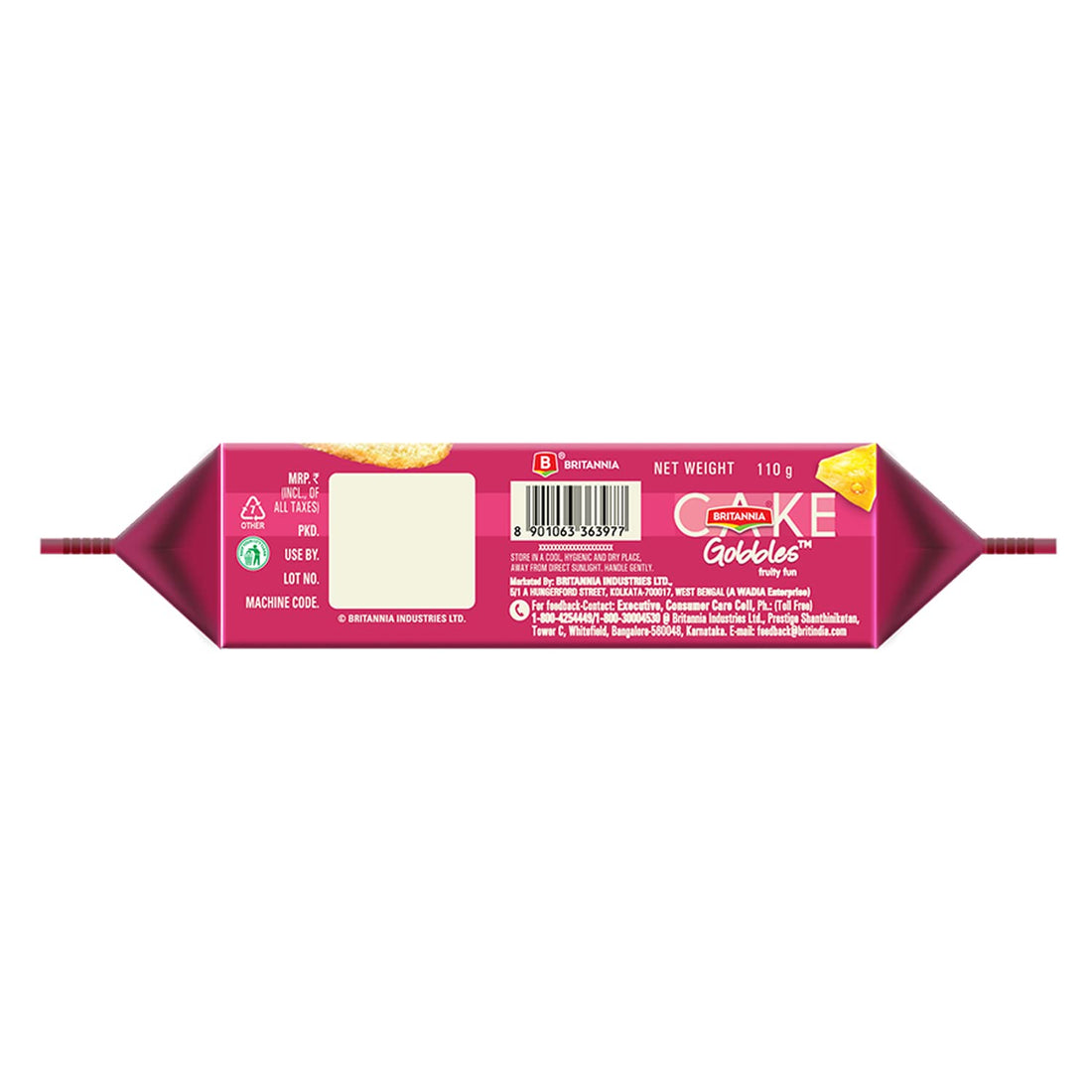 Britannia Gobbles Bar Cake Fruity Fun, 110 g