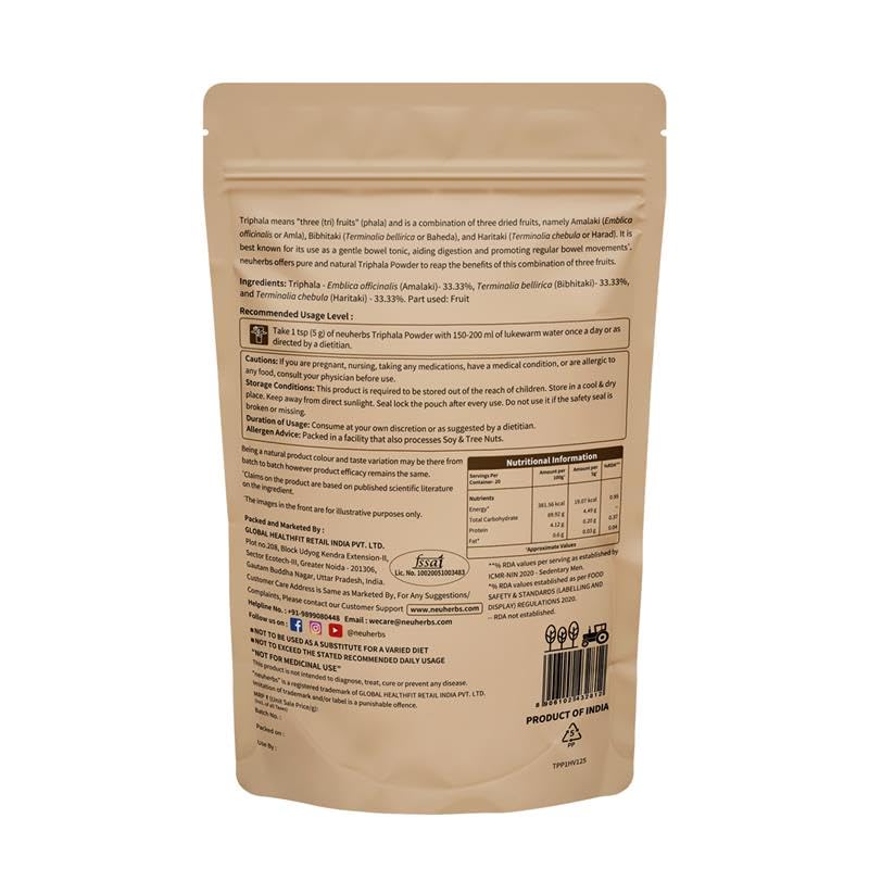 Neuherbs Organic Triphala Powder - 100 GM