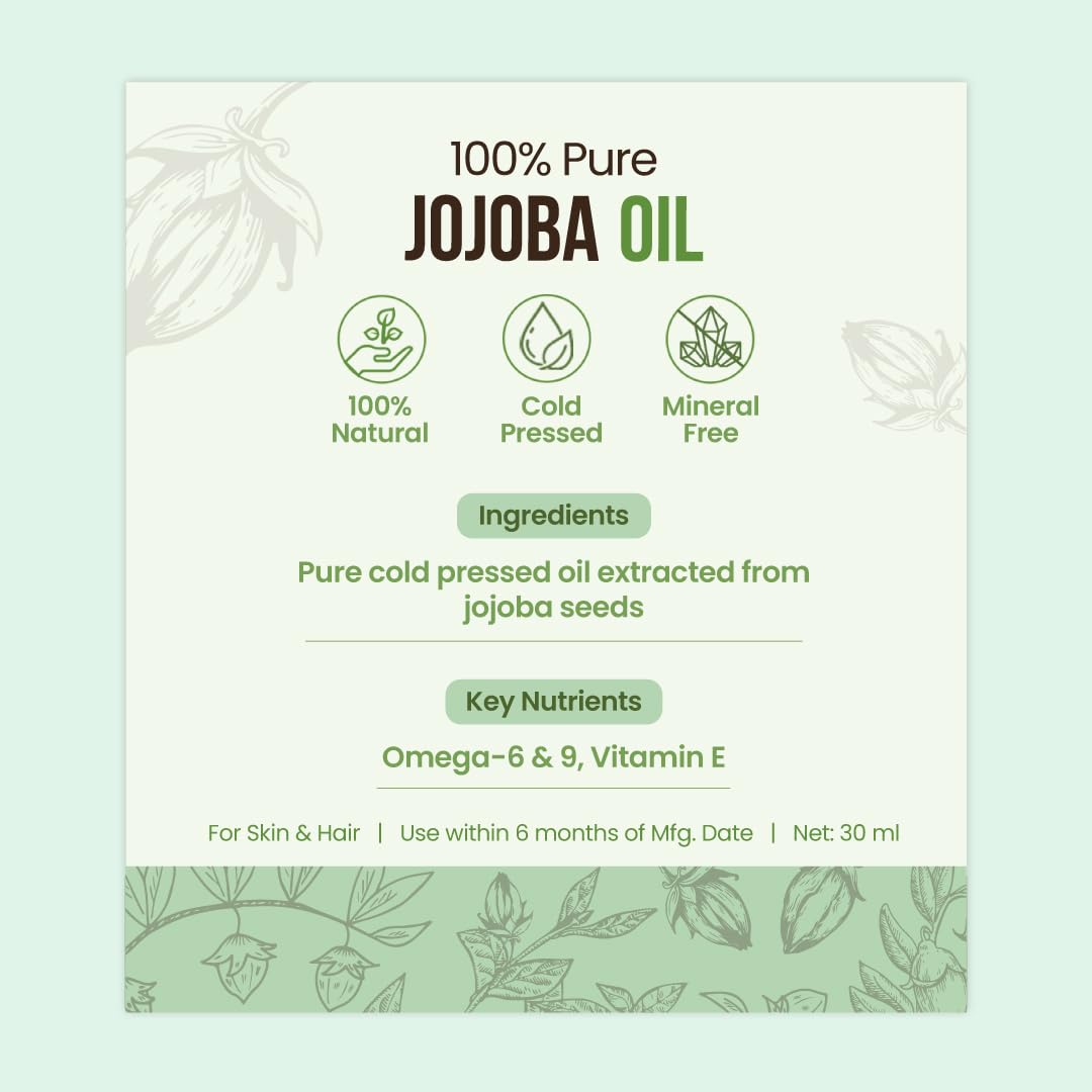 Nat Habit Cold Pressed 100% Pure Jojoba Oil - (30ml)