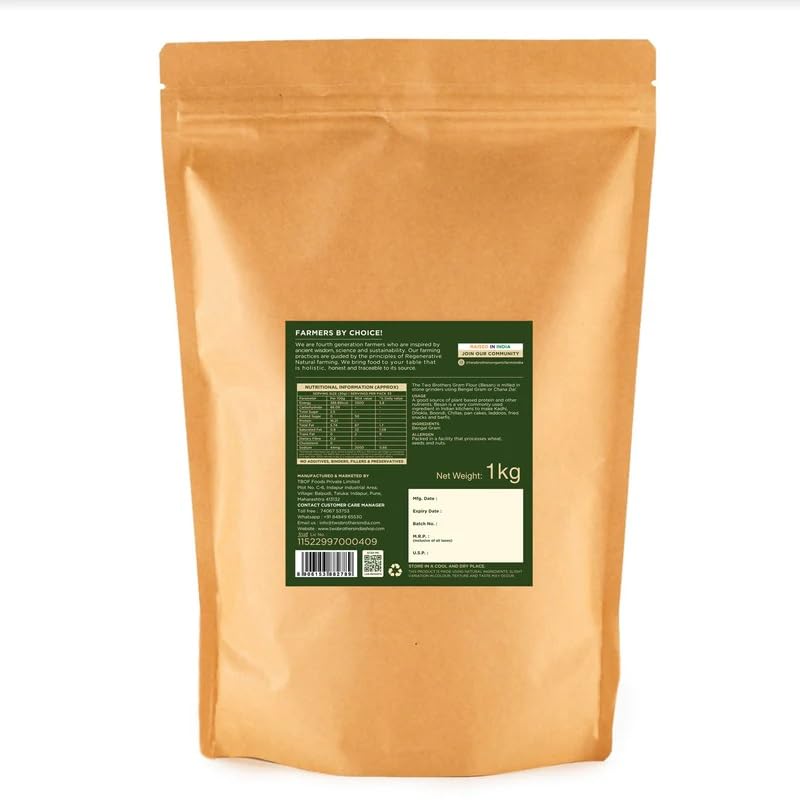 Two Brothers Organic Farms Besan Flour (1KG)| Gram Flour | Stoneground