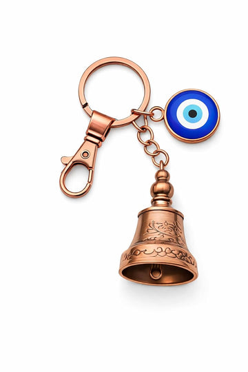 AutokraftZ Copper Guardian Bell with Tibetan Keychain for Motorcycle & Bike - Copper