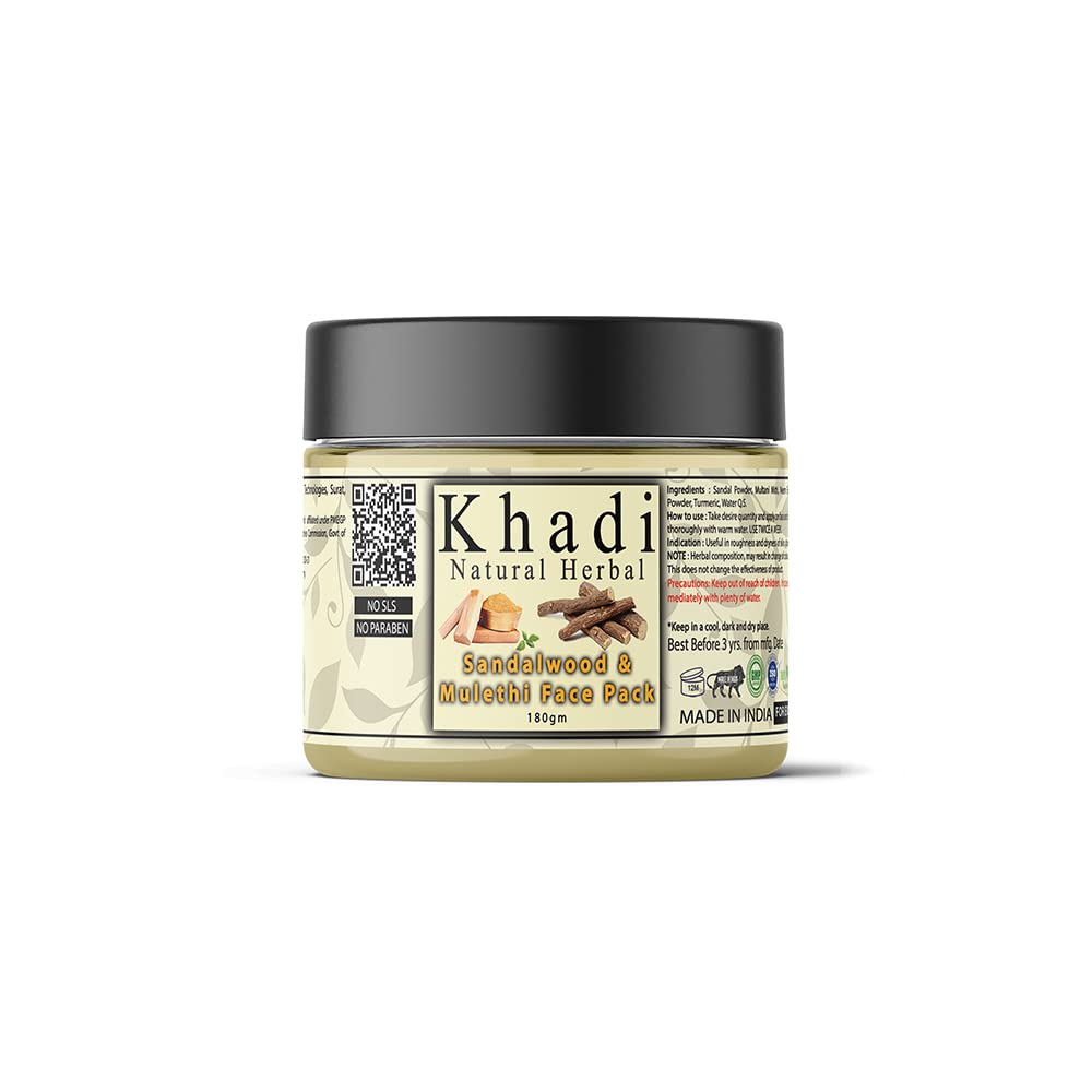 Khadi Natural Herbal Sandalwood Face Pack For Skin Brightening 180gm Pack