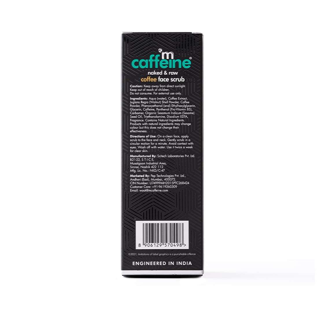 mCaffeine Coffee Tan Removal Face Scrub with Walnut 75g