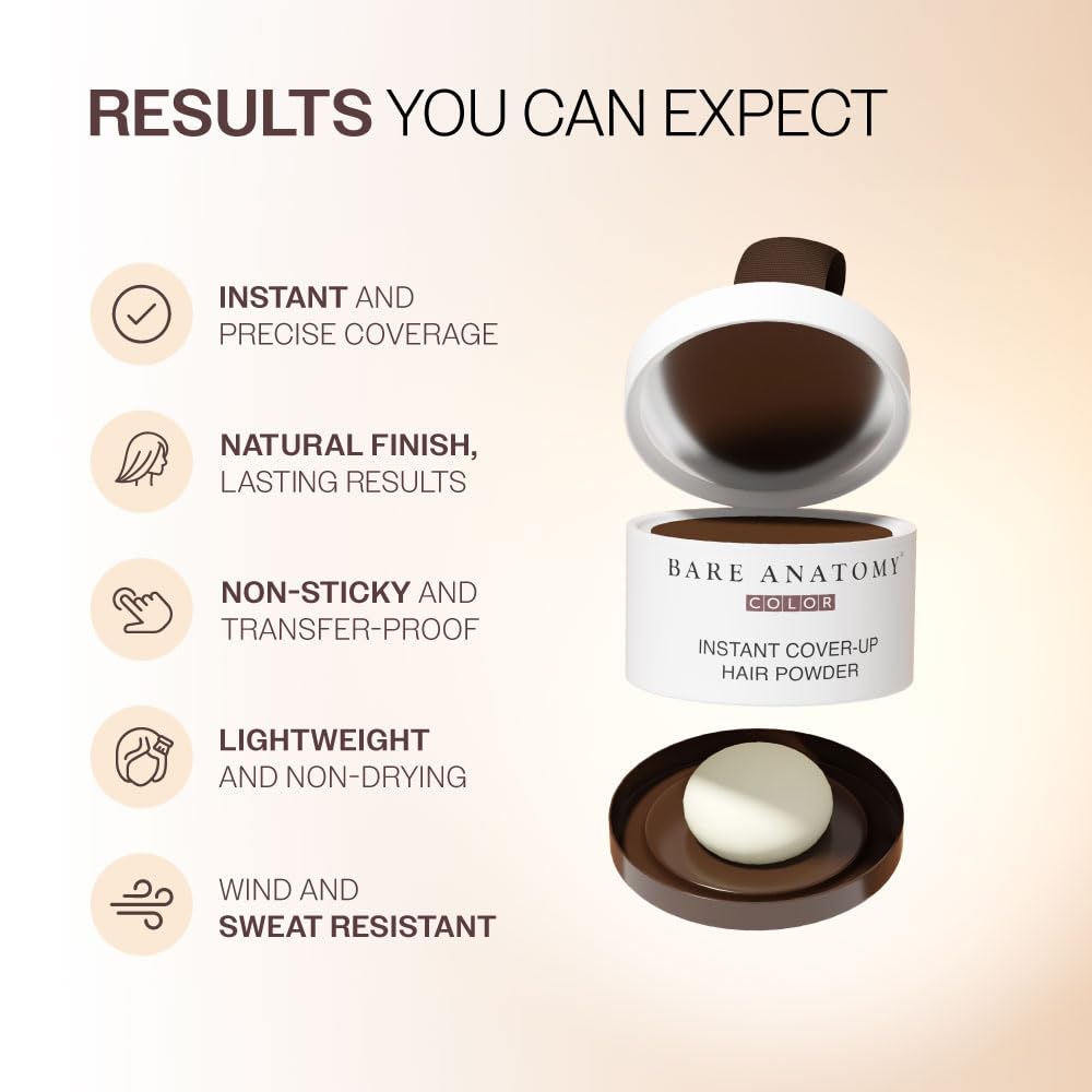 Bare Anatomy Instant Cover-Up Hair Powder | 100% Instant Grey Coverage