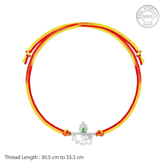 GIVA 925 Silver Sacred Om Rakhi|Raksha Bandhan Rakhi for Brother | Gift for Men &amp; Boys| With Certificate of Authenticity and 925 Stamp