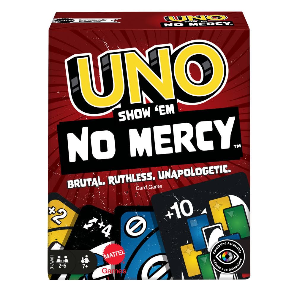Mattel Games UNO Show ‘em No Mercy Card Game for Kids, Adults & Family