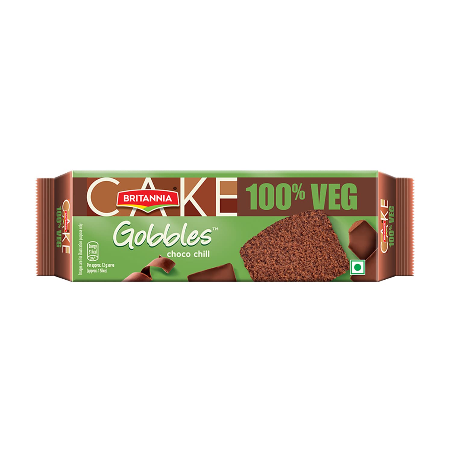 Britannia Gobbles Cake 100% Veg Bar Cake Chocolate - 60 G