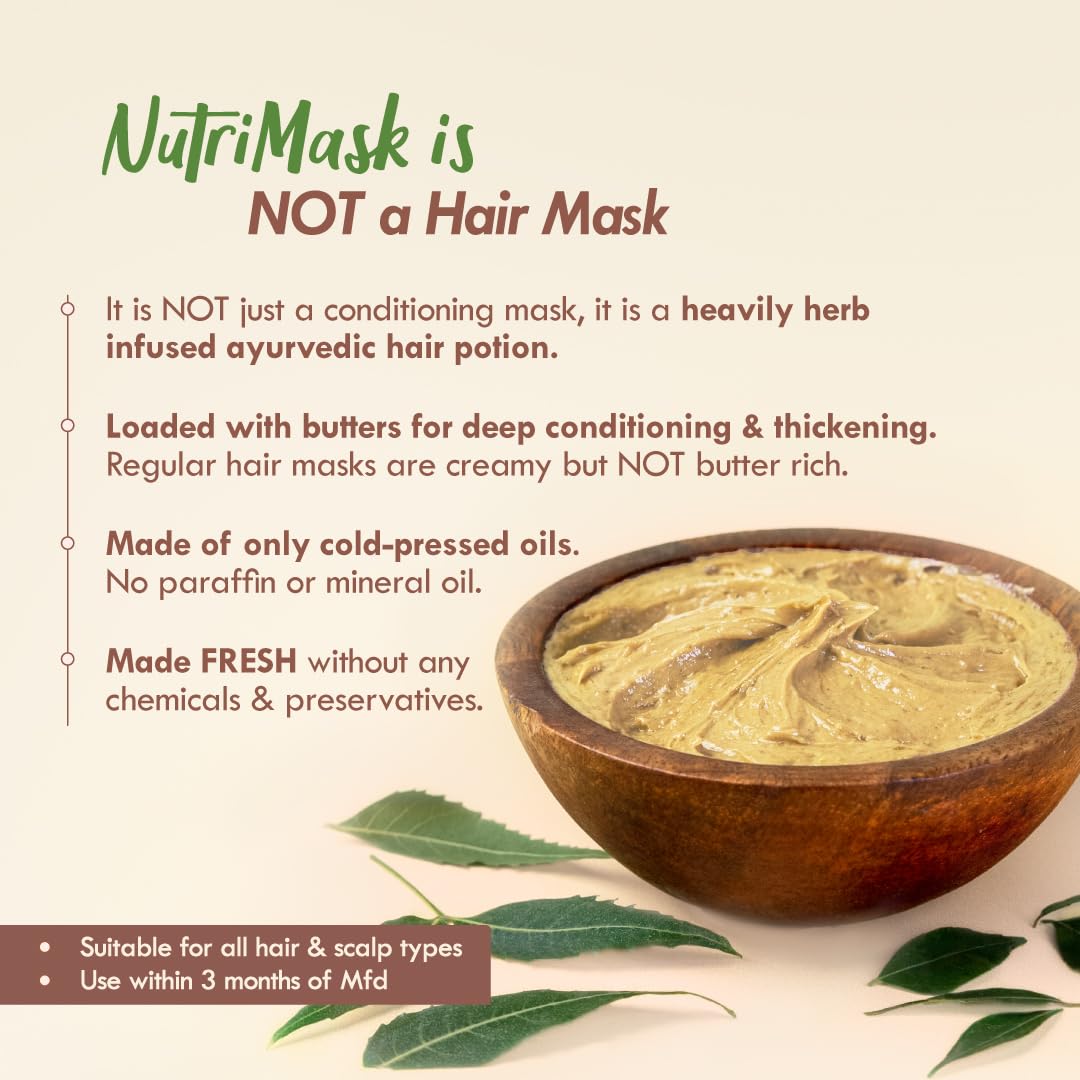 Nat Habit Men's 8 Herbs Hair Revital NutriMask - Hair Mask For Grey Hairs, Conditioning- (Pack of 2 x 40gm)