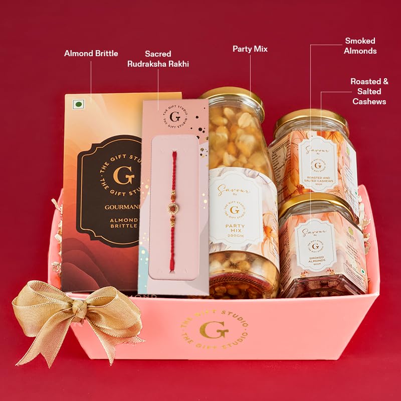 THE GIFT STUDIO.COM | Rudraksha Bliss Rakhi Hamper for Brother