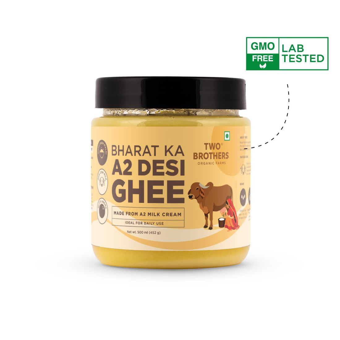 Two Brothers Organic Farms Bharat ka Desi Ghee 500 ml