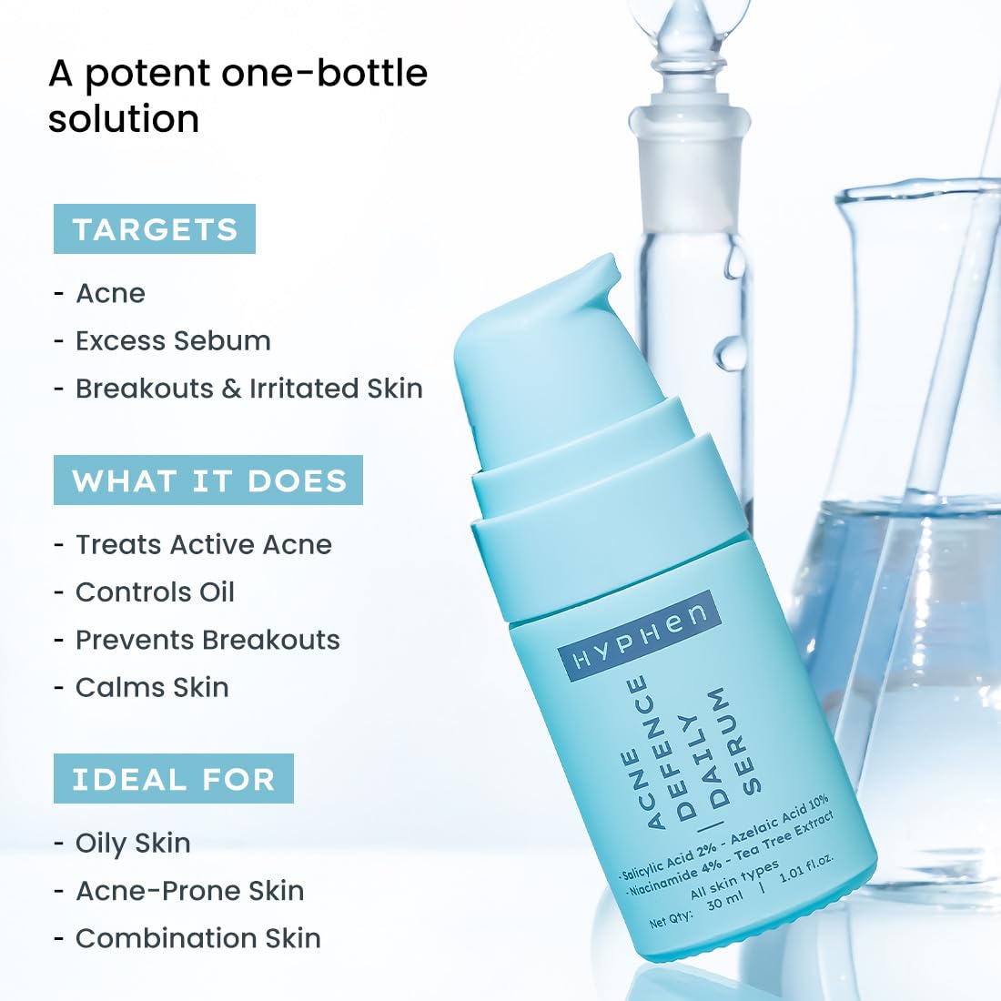 Hyphen Anti-Acne Serum 10% Azelaic + 2% Salicylic – 30ml