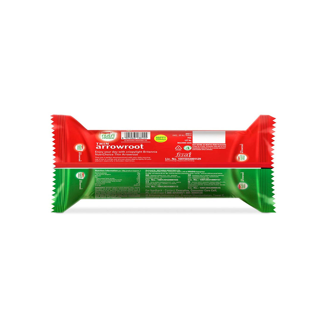 Britannia NutriChoice Thin Arrowroot Biscuits, 150g