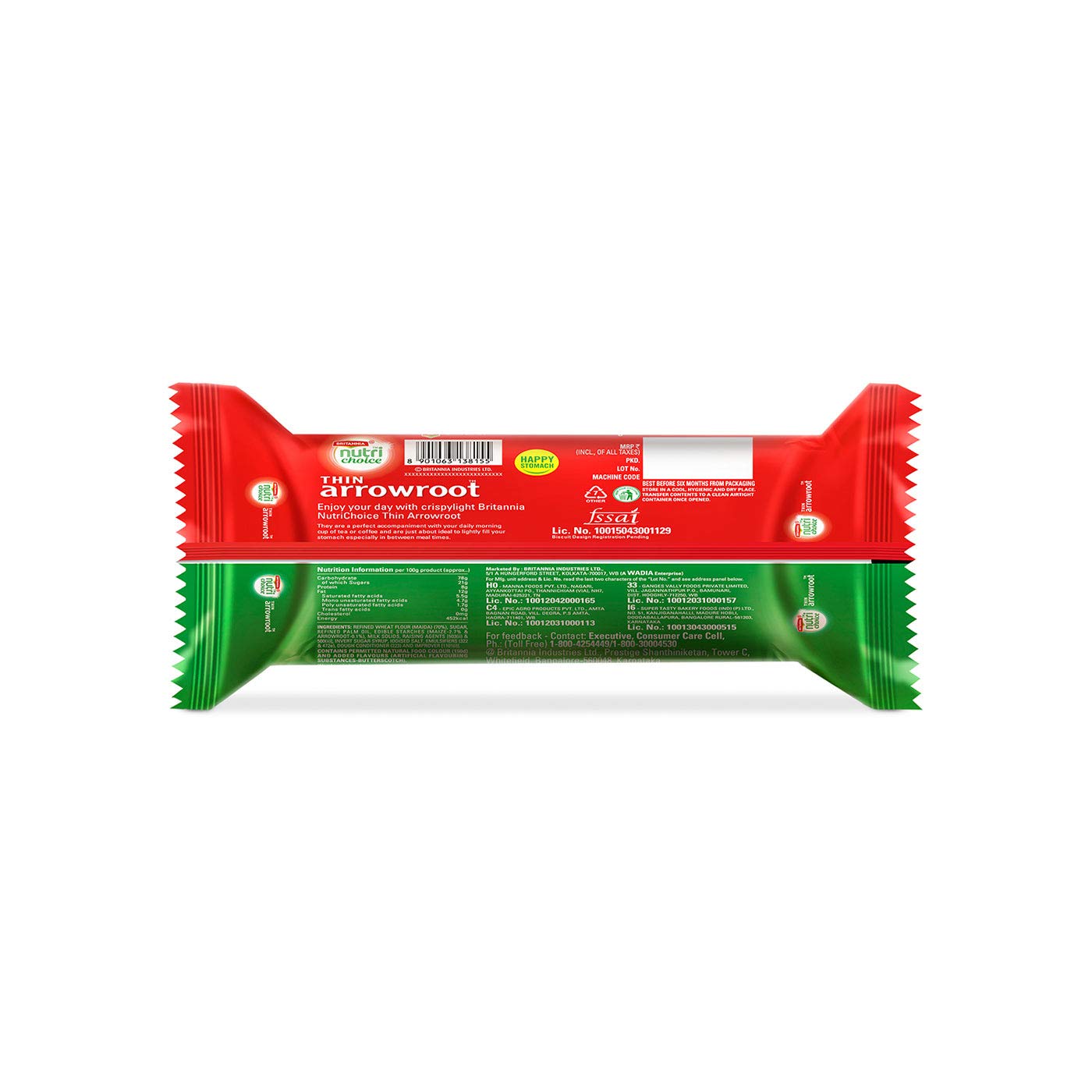 Britannia NutriChoice Thin Arrowroot Biscuits, 150g