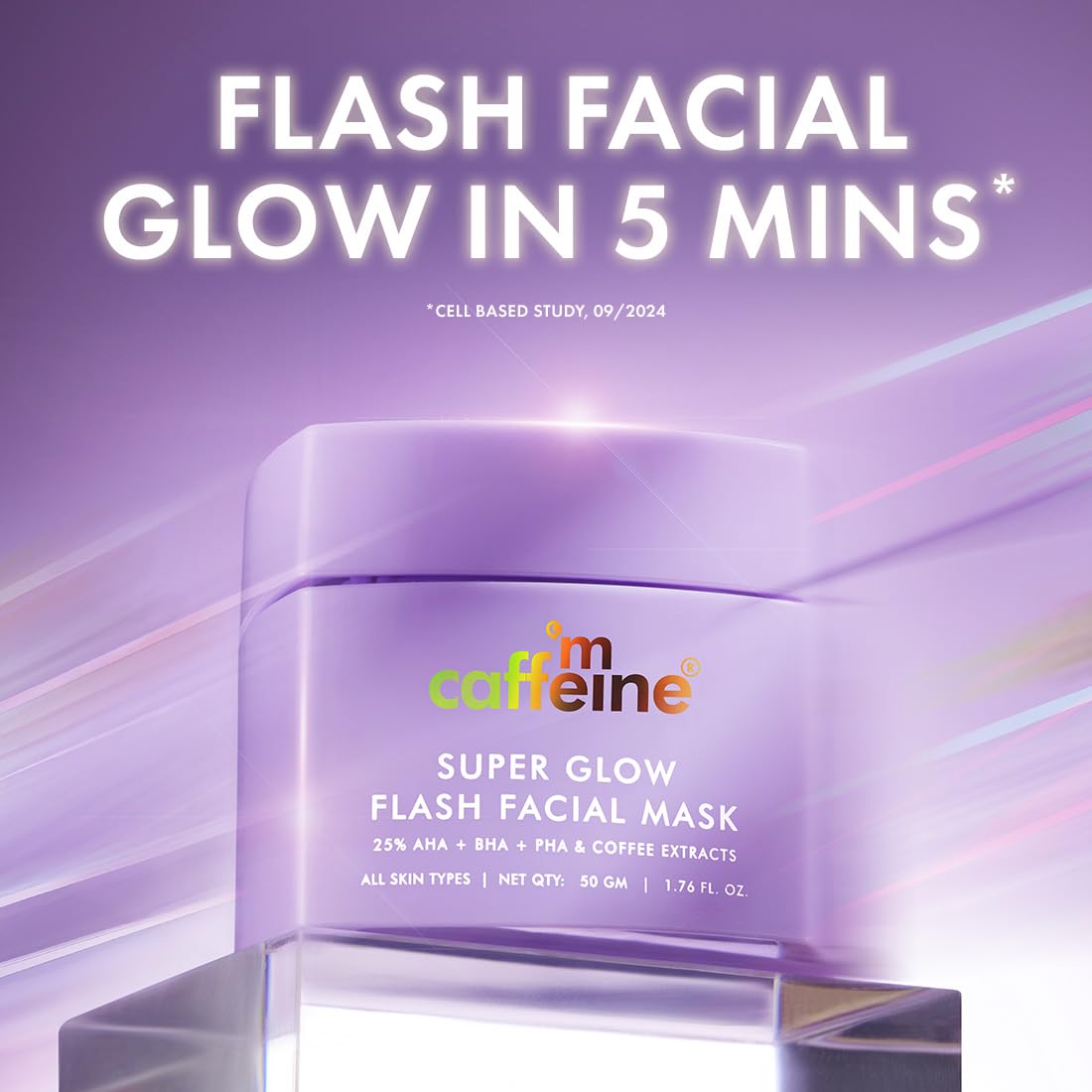mCaffeine Super Glow 25% AHA+BHA+PHA Flash Face Mask 50g