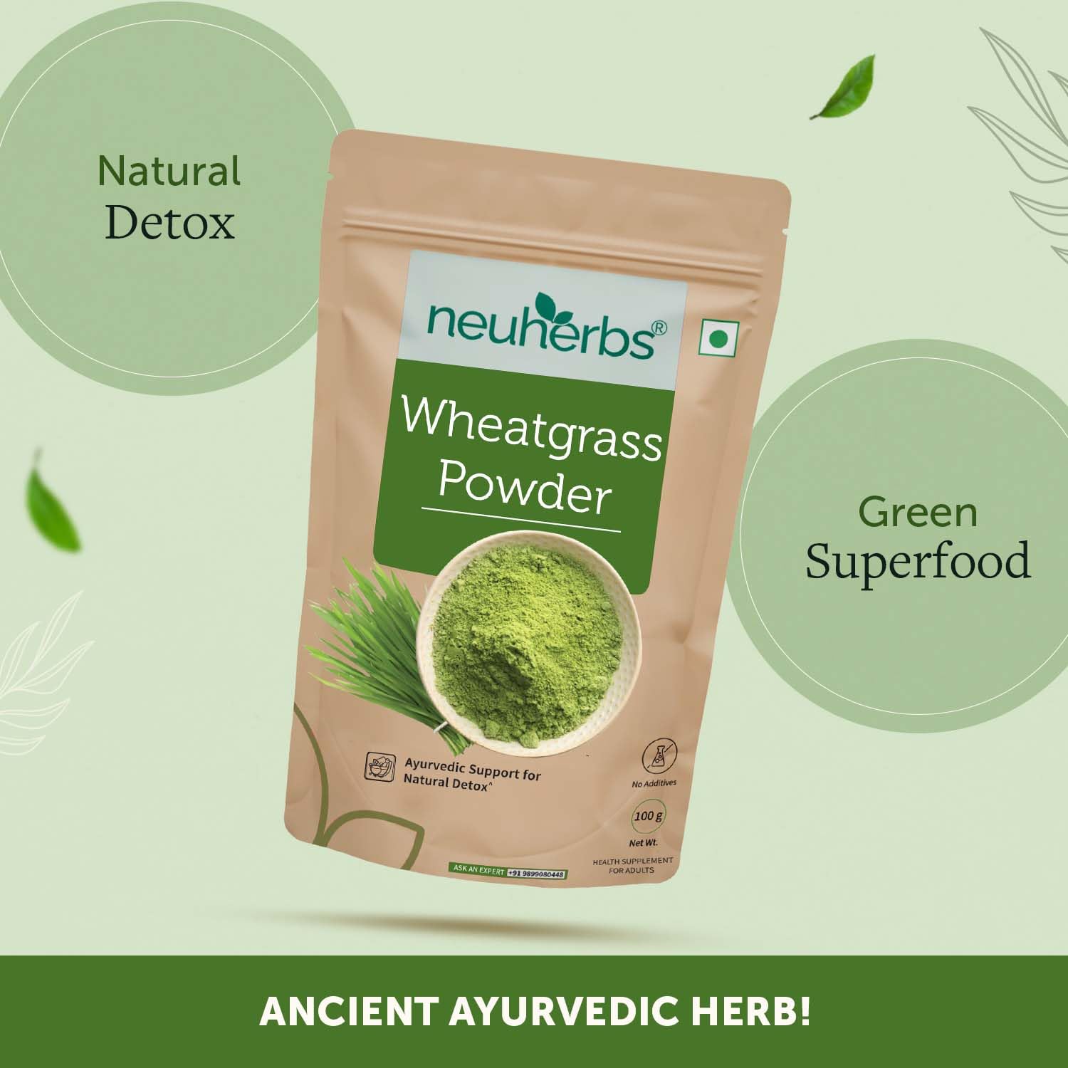 Neuherbs Wheatgrass Powder - 100g