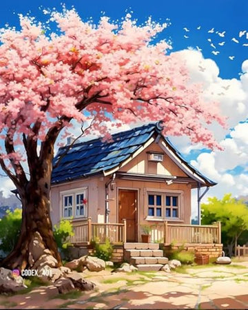 TULIP N TURTLE Hut Diy Acrylic Paint By Number Kit For Adults Kids Beginner Number Painting Kit Diy Canvas Painting By Number