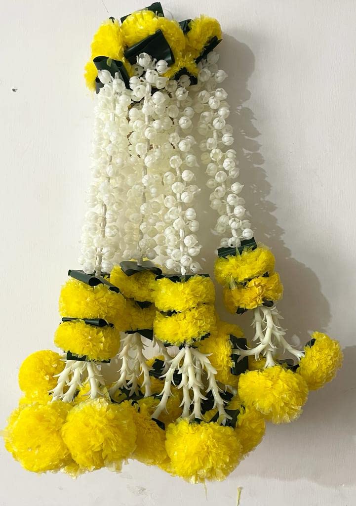 SPHINX Artificial Marigold,Jasmine,Lily,Green Leaves Tassles Garlands