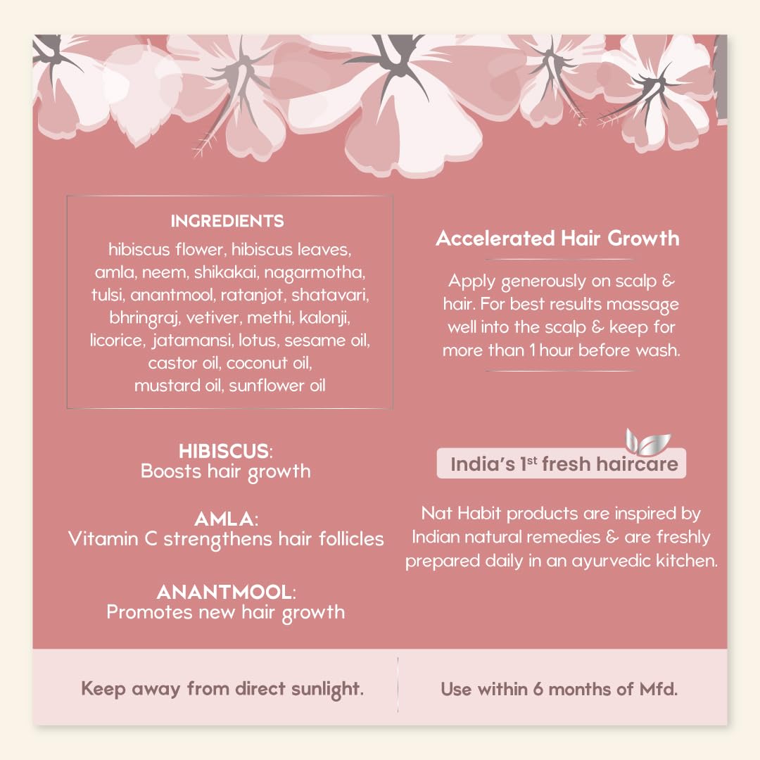 Nat Habit Hibiscus Dasbuti Hair Oil For Women & Men - 100ml