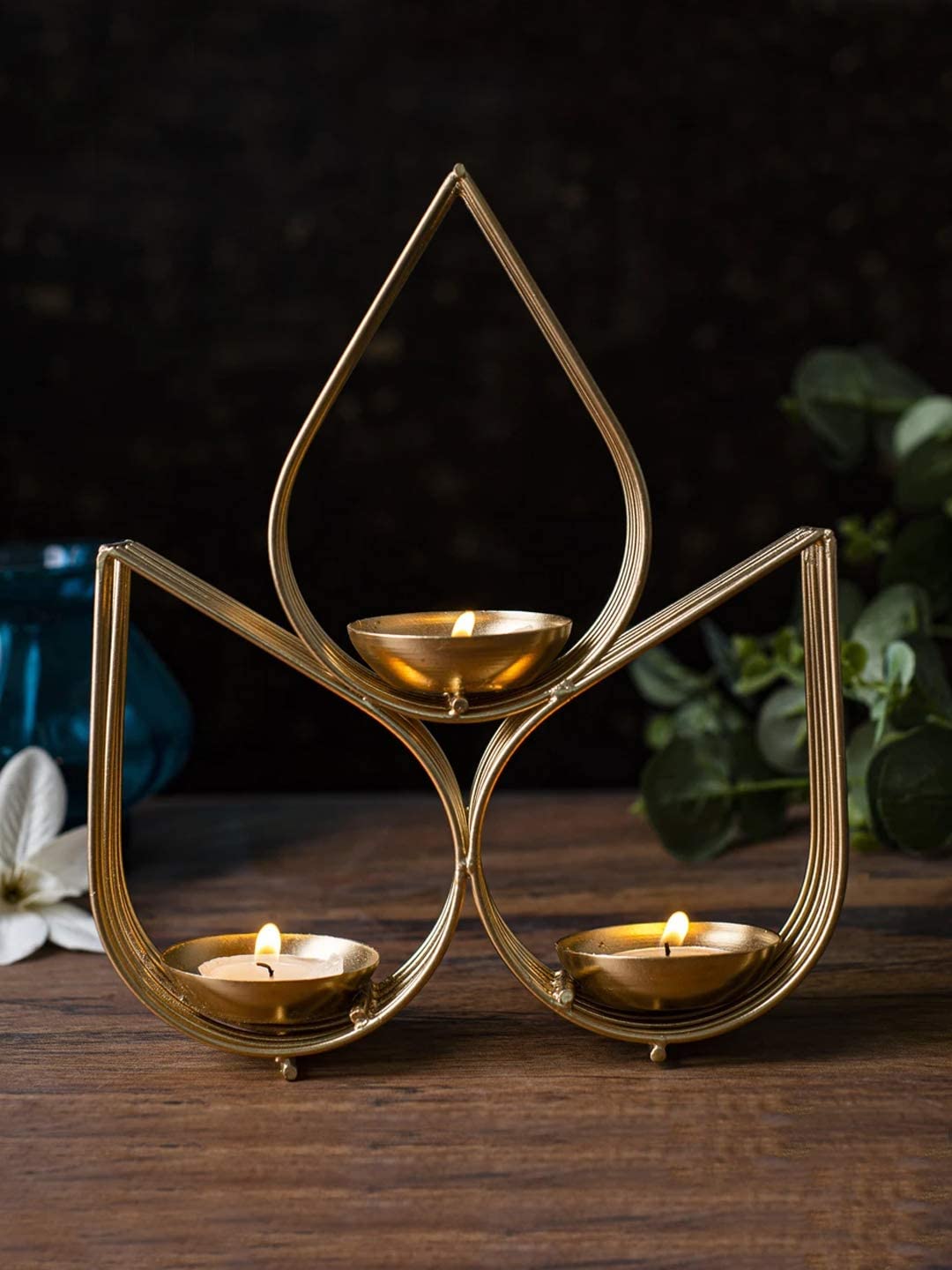 TIED RIBBONS Wall Hanging Tealight Candle Holders Metal Wall Sconce