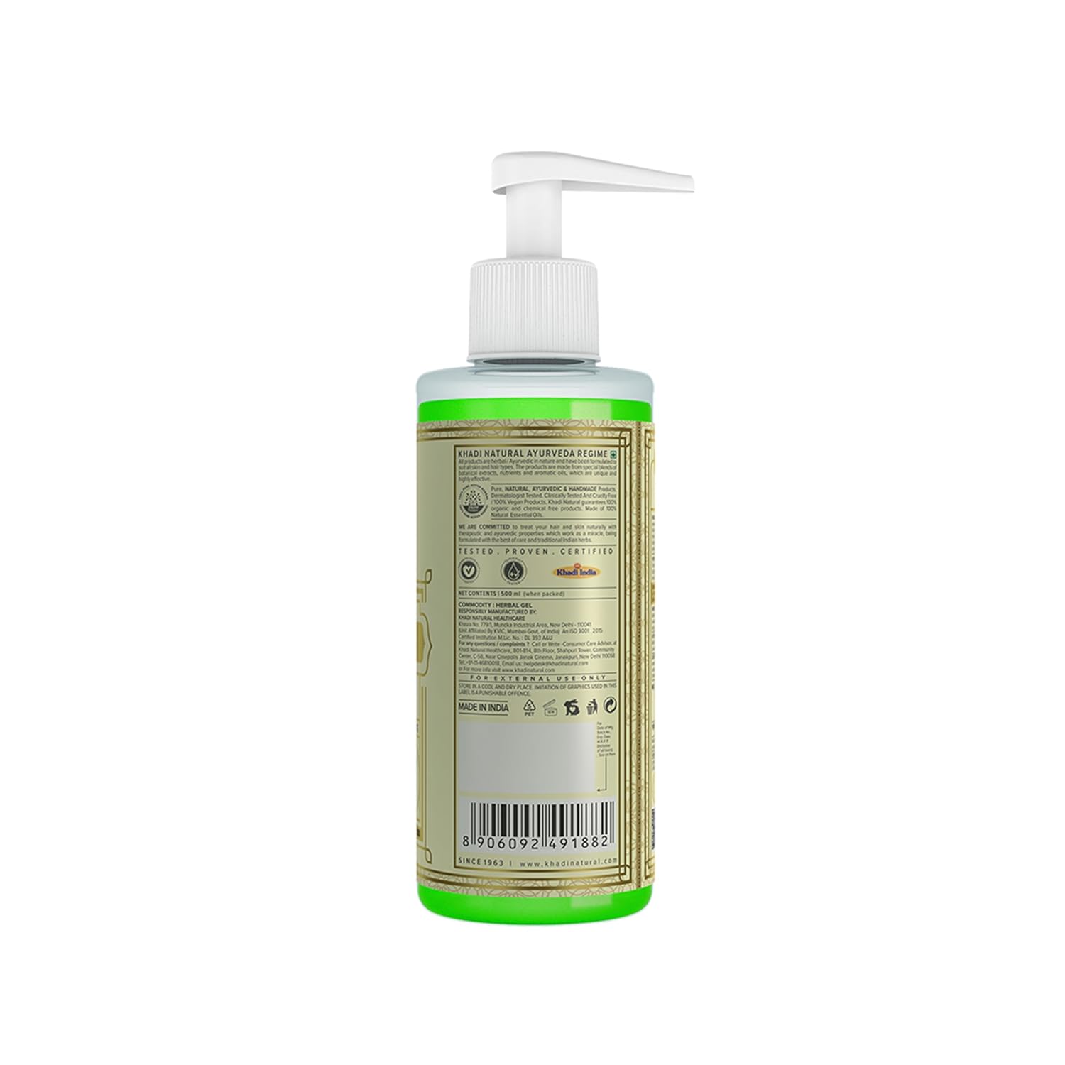 Khadi Natural Herbal Aloe Vera Gel with Dispenser  500ml