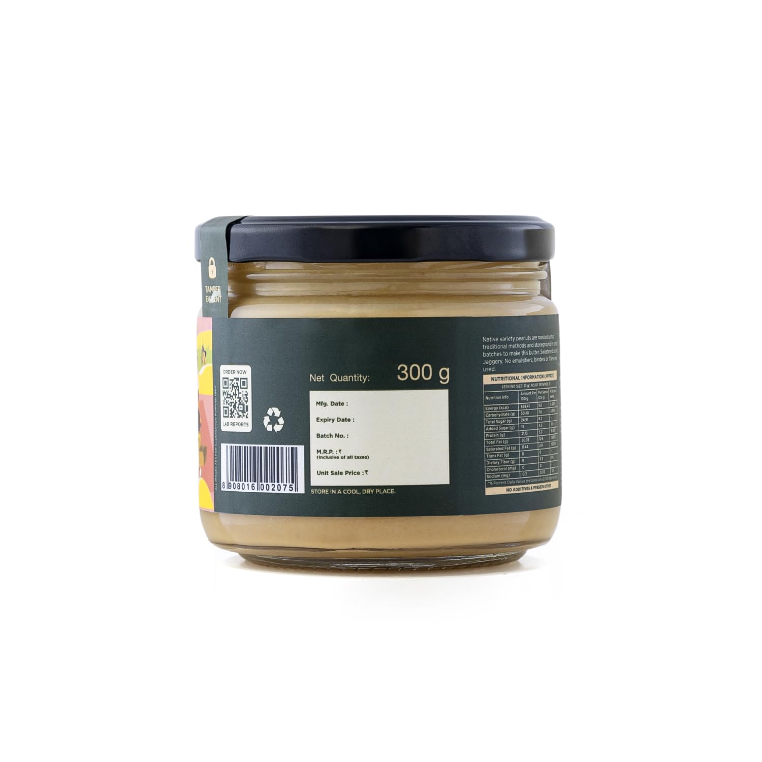 Two Brothers Organic Farms Stoneground Creamy Peanut Butter with Jaggery (300G)