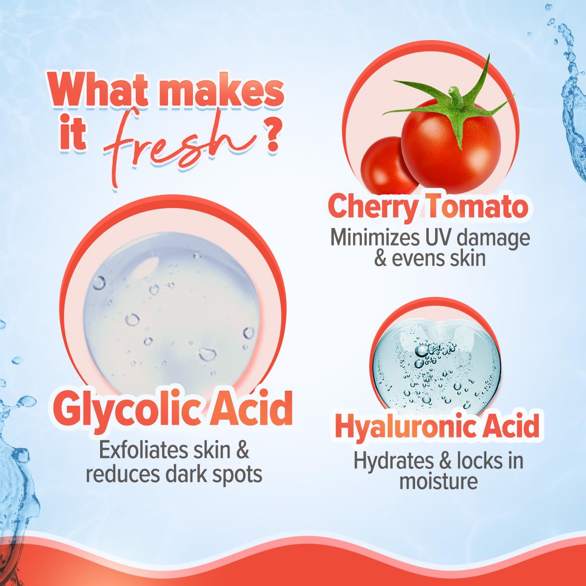 Aqualogica Detan+ Smoothie Face Wash with Glycolic Acid & Cherry Tomato-100ml