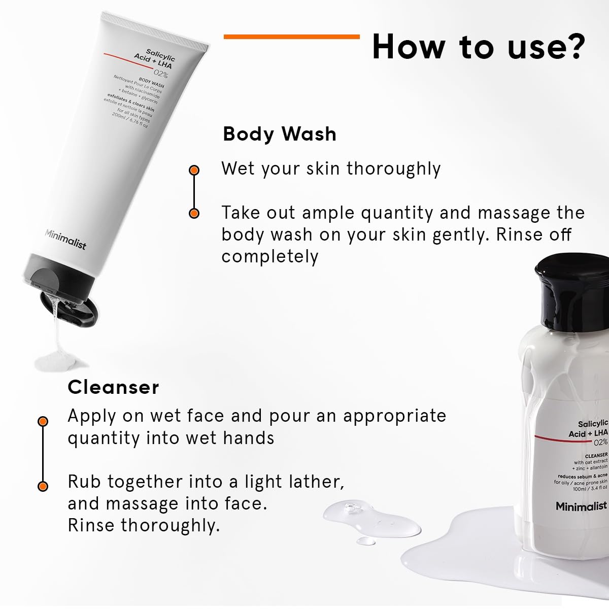 Minimalist Salicylic Acid Face Wash and Body Wash Combo