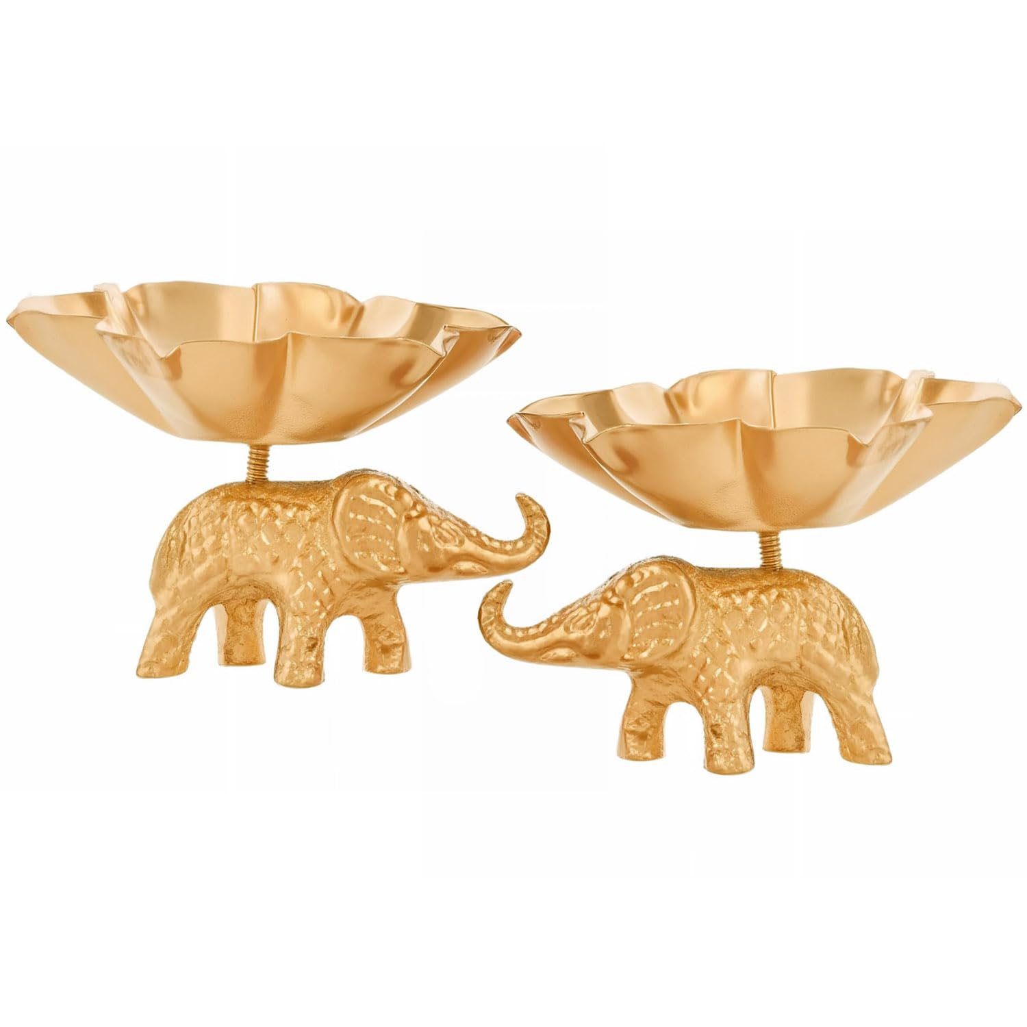 TIED RIBBONS Set of 2 Elephant Shaped Tea Light Candle Holder