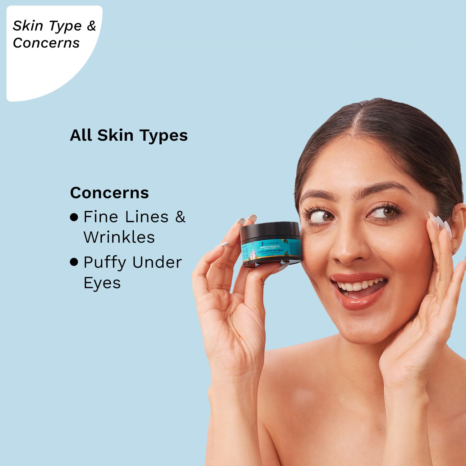 Pilgrim Korean Retinol Under Eye Cream for Dark Circles & Lines