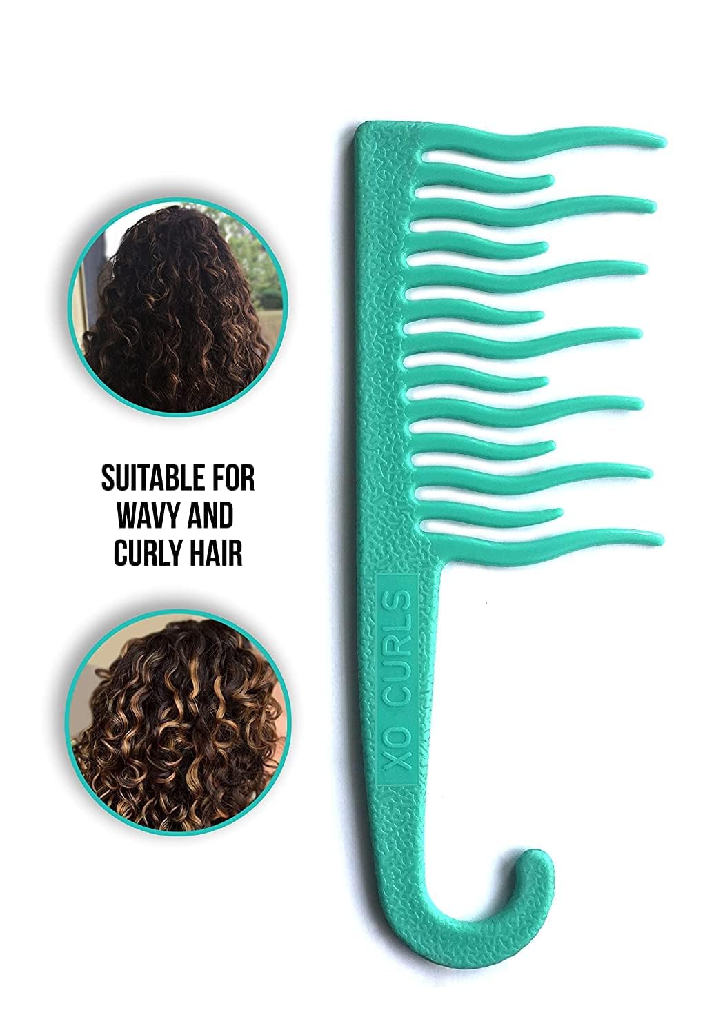 XO Curls Shower detangling hair comb, Wide tooth comb