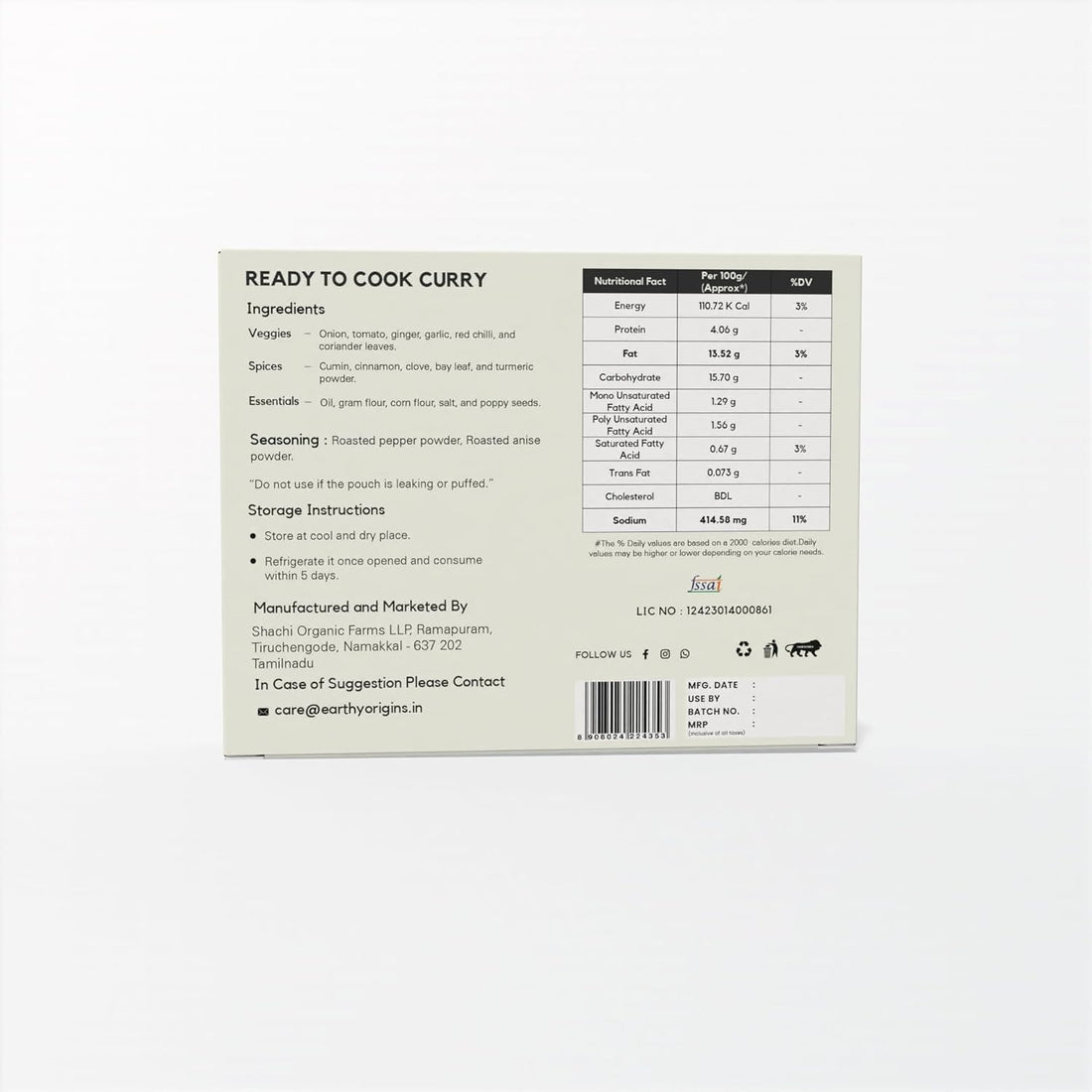 Earthy Origins Pepper Chicken Curry Paste - 200g