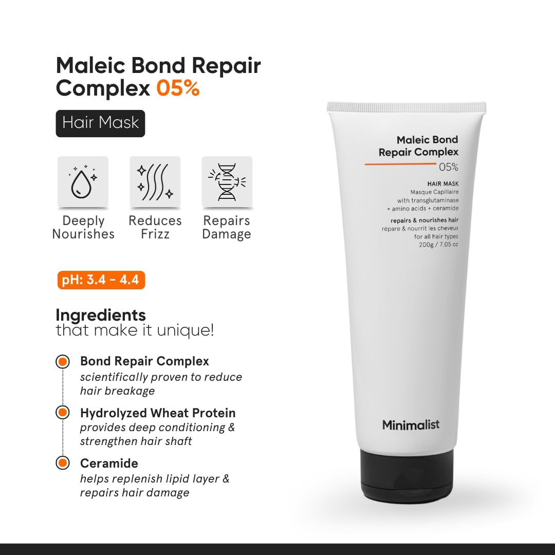 Minimalist Maleic Bond Repair Complex Shampoo & Conditioner Combo (Hair Shampoo & Mask)