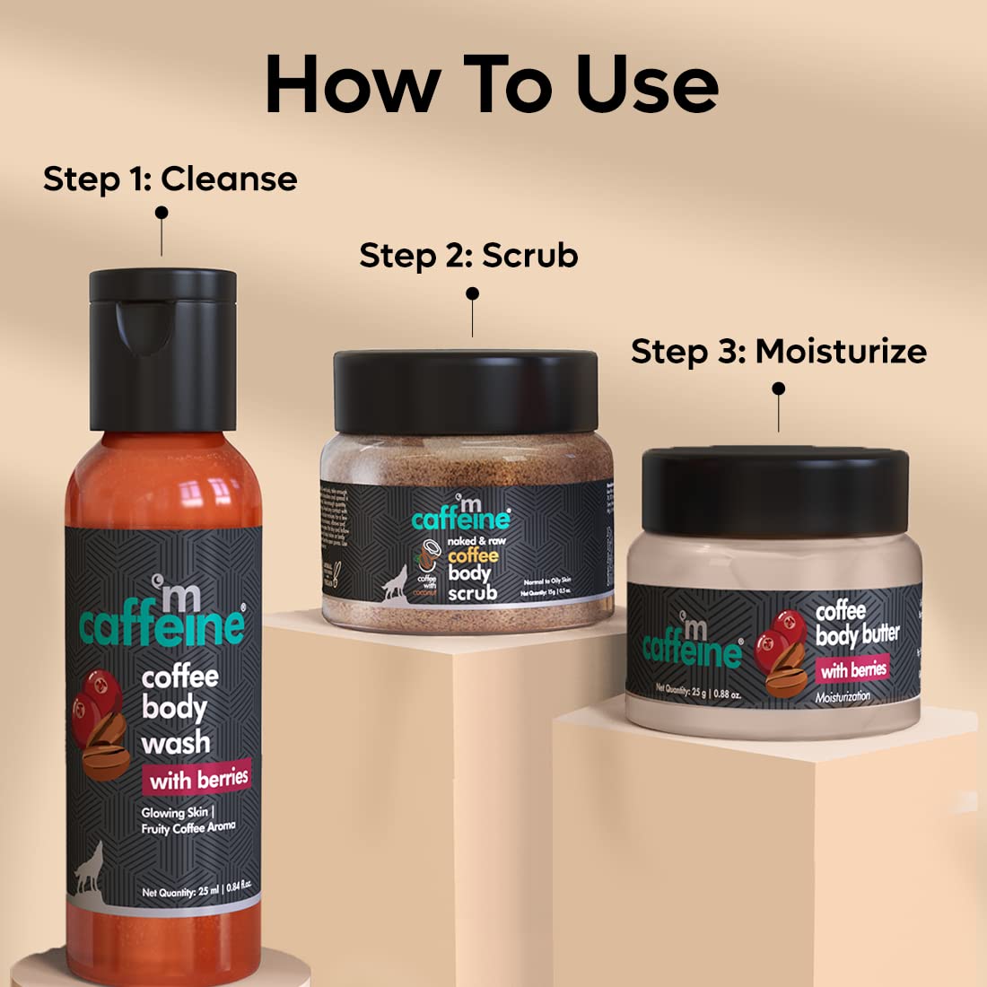 mCaffeine Berries Body Care Gift Set – Wash, Scrub & Butter