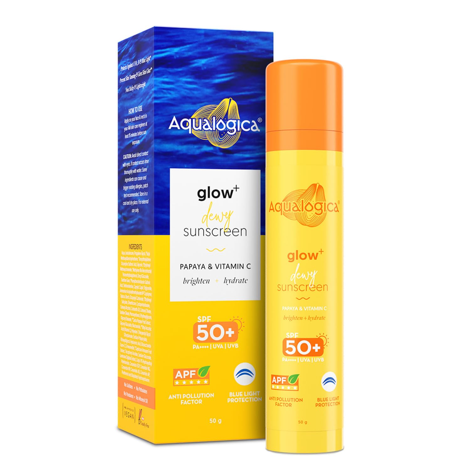 Aqualogica Glow+ Dewy Sunscreen Gel With Papaya & Vitamin C