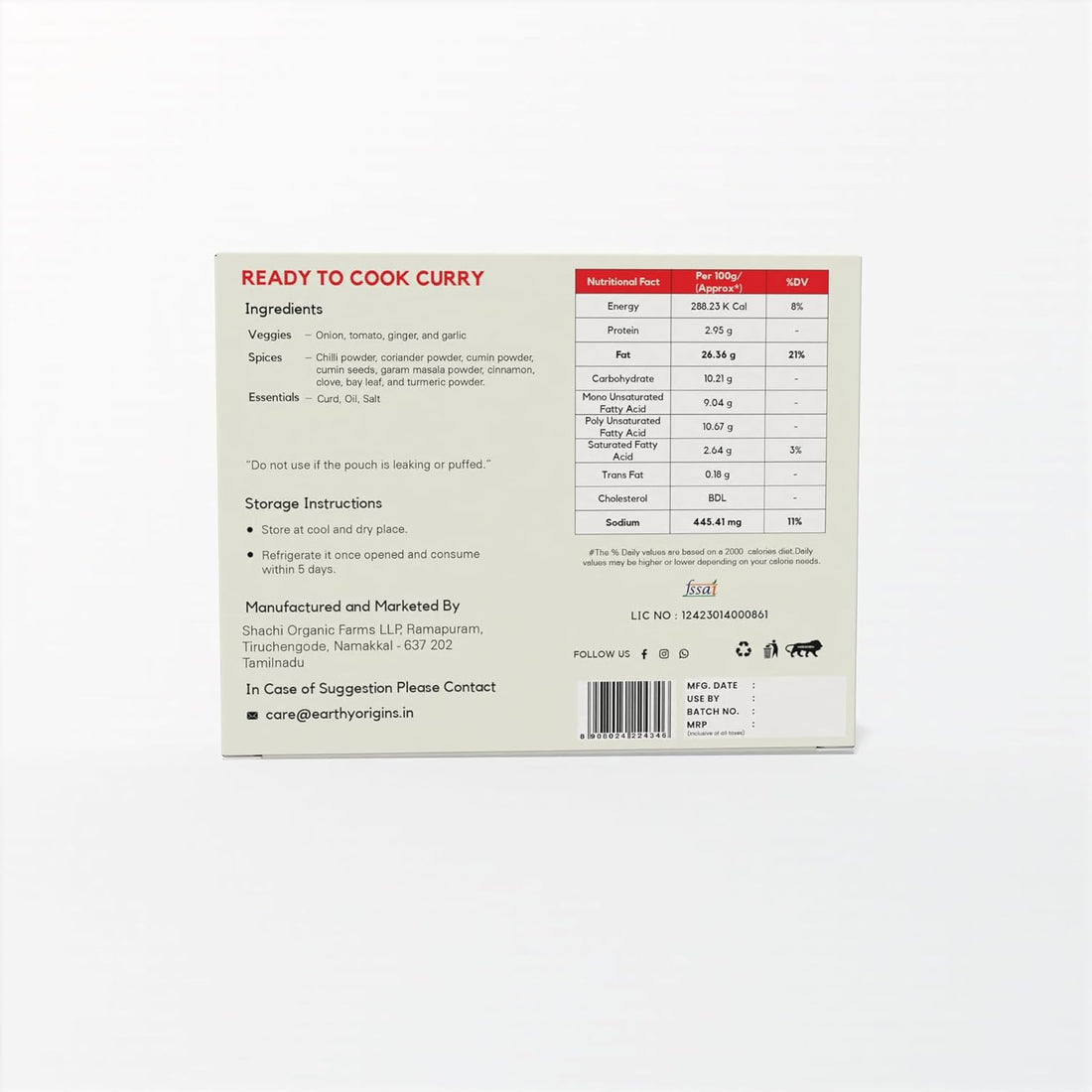 Earthy Origins Punjabi Chicken Curry Paste | 200g