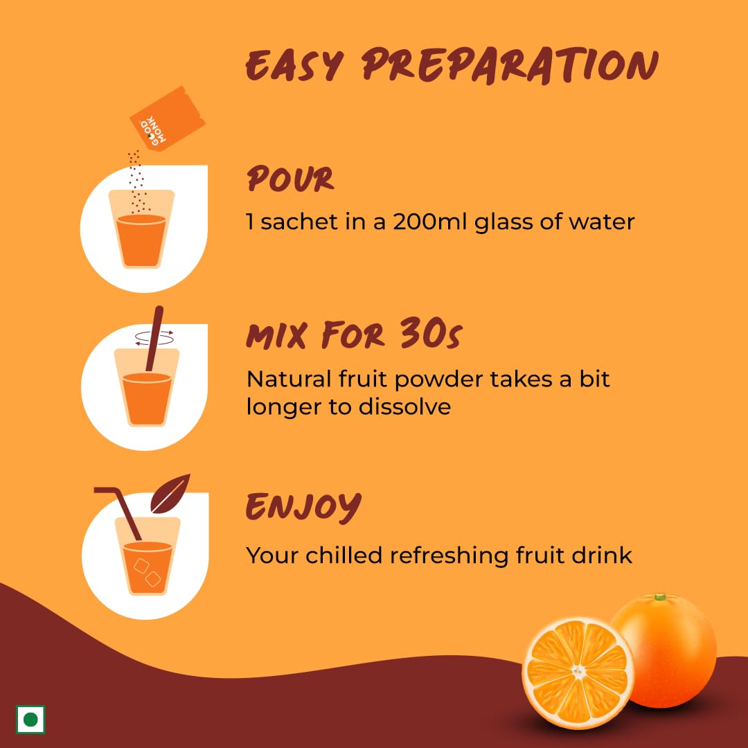 Good Monk Fruit Drink Mix (Natural Orange Powder)24 Sachets