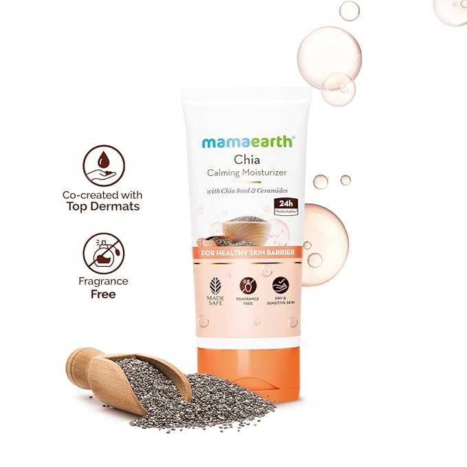 Mamaearth Chia Calming Moisturizer with Chia Seed &amp; Ceramides -80 g