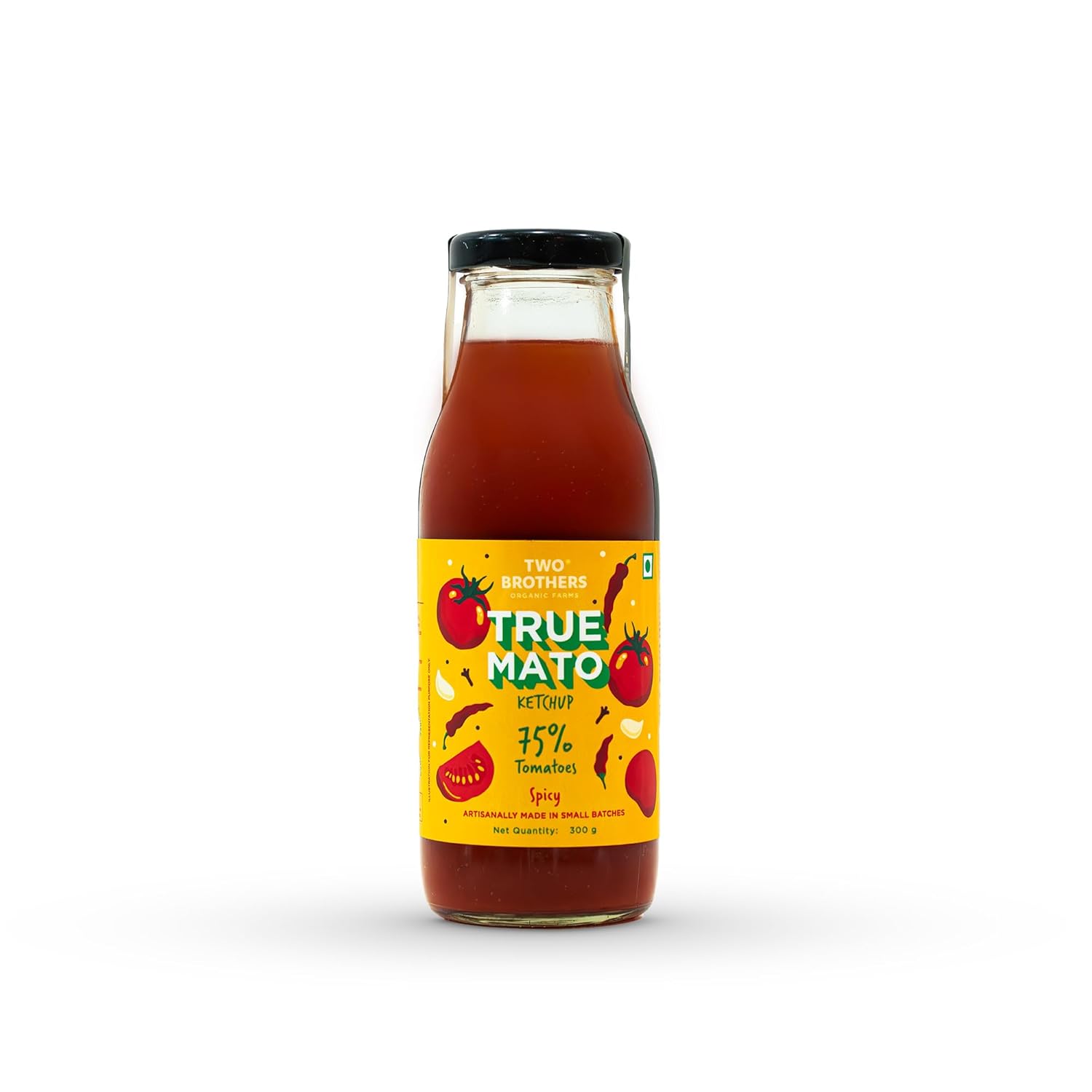 Two Brothers Organic Farms Truemato Ketchup - Spicy Tomato Ketchup - 300g