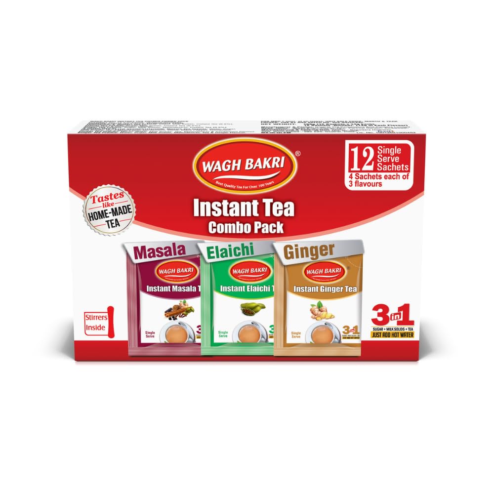 Wagh Bakri Instant Tea Premix Combo, 168 Grams, Ginger Powder