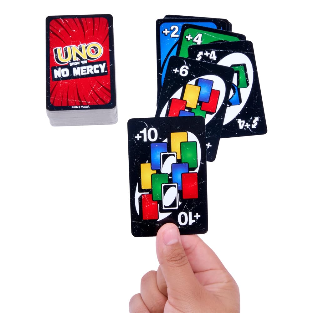 Mattel Games UNO Show ‘em No Mercy Card Game for Kids, Adults & Family