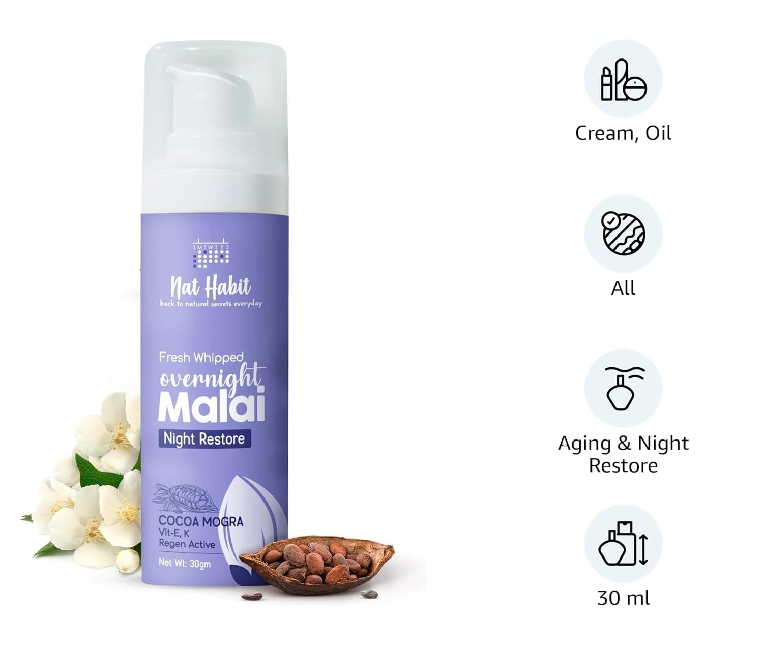 Nat Habit Fresh Whipped Overnight Malai - (30g)