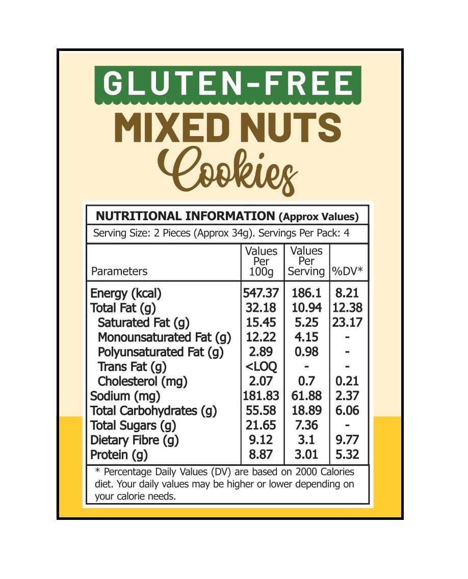 Karachi Bakery Gluten Free Mixed nut Cookie 140G