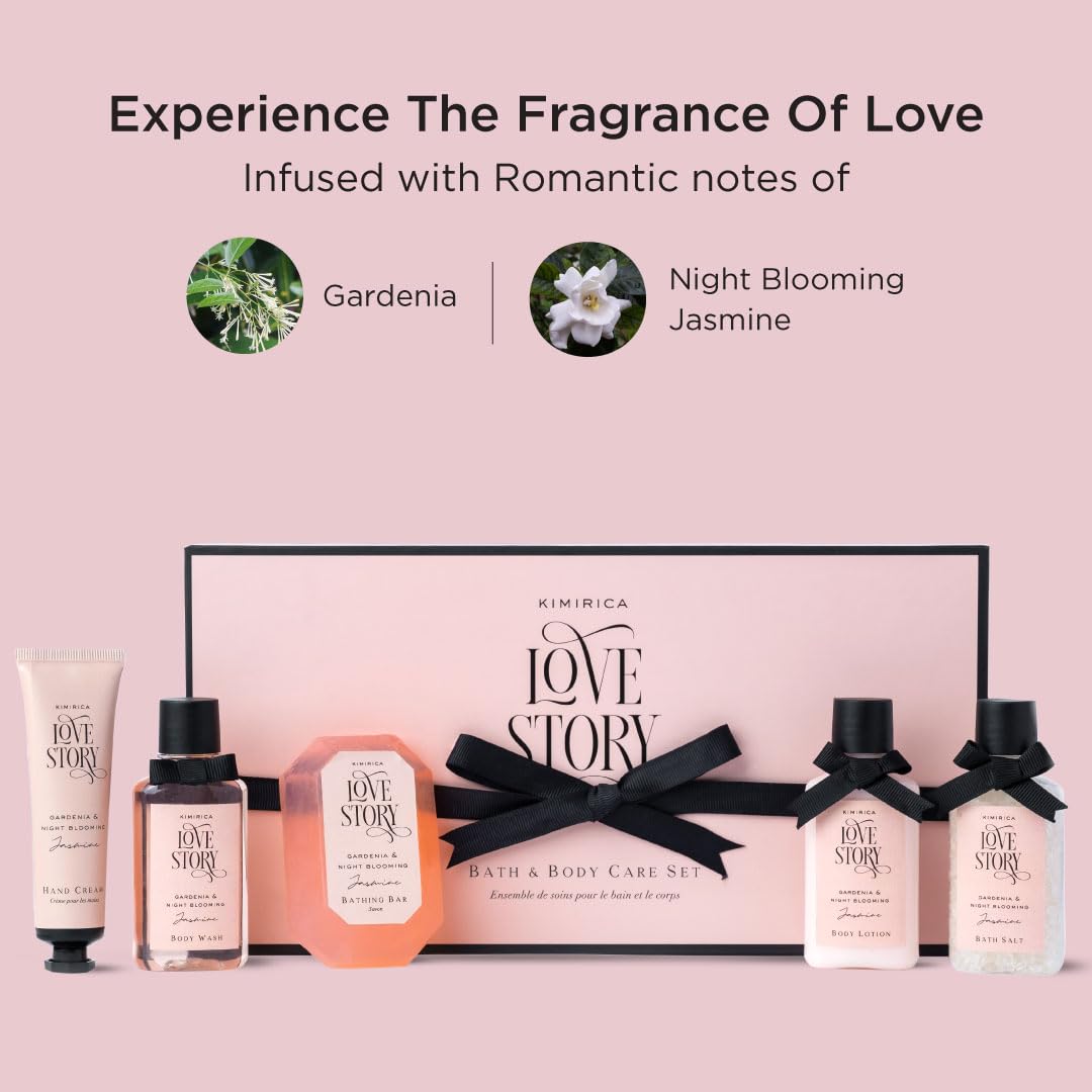 Kimirica Love Story Luxury Bath and Body Care Gift Set Box- Pack of 5