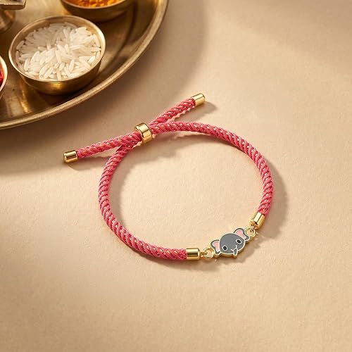 GIVA 925 Silver Golden Baby Elephant Rakhi For Kids