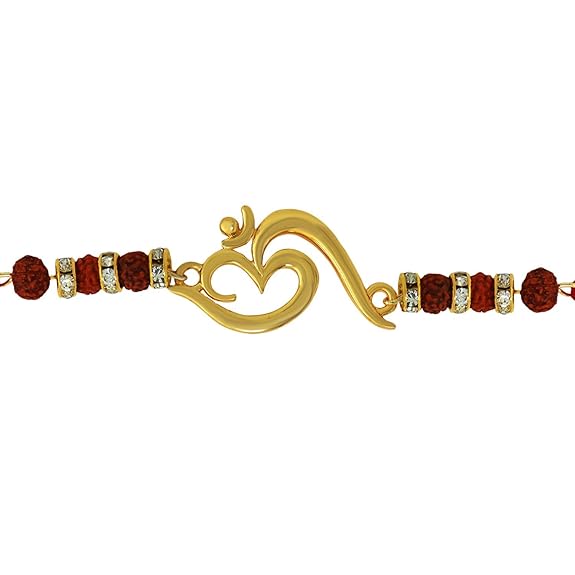Mahi Om Rakhi for Brother | Gold Plated