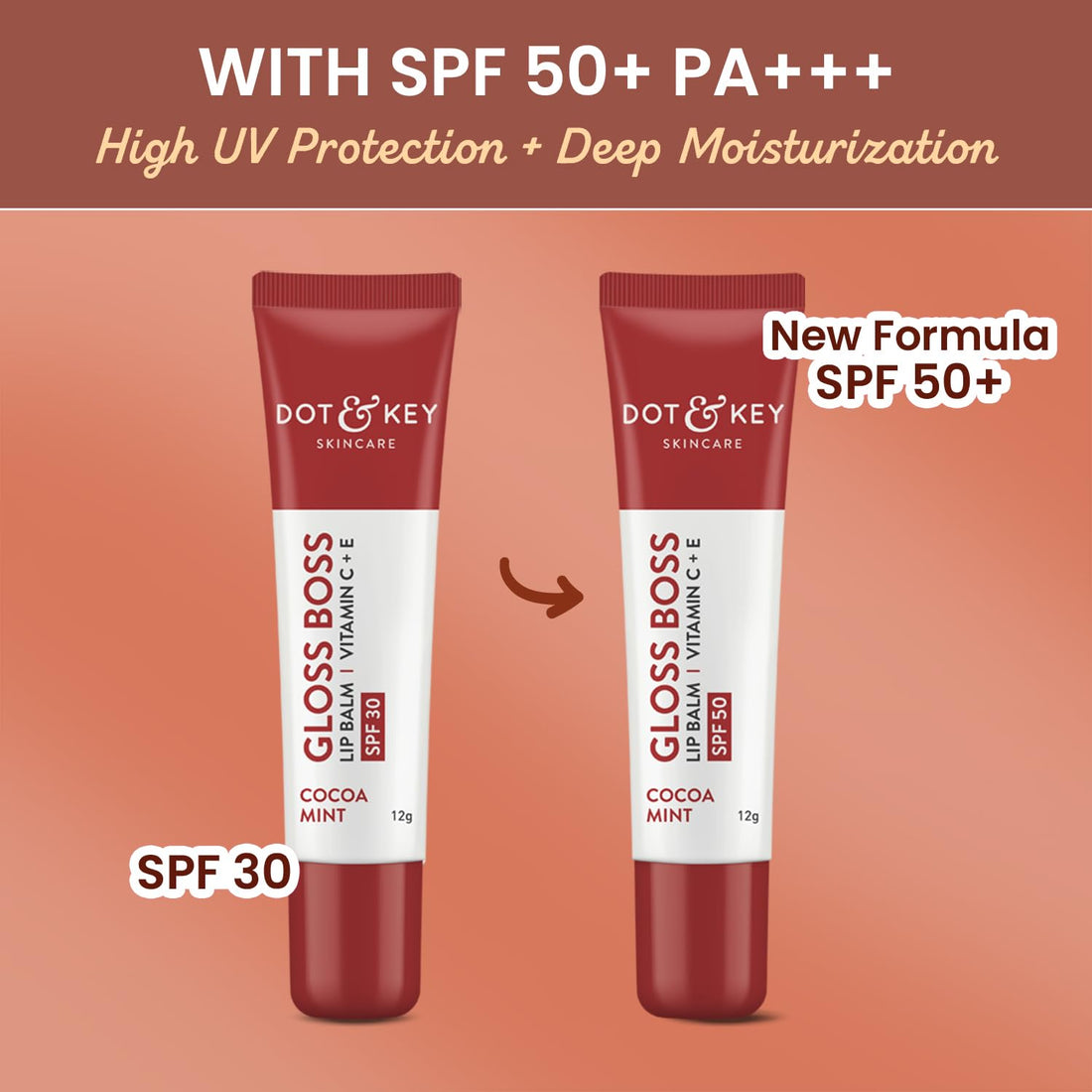 Dot & Key Cocoa Lip Balm with Shea Butter (12gm) for Naturally Glowing and Hydrated Lips