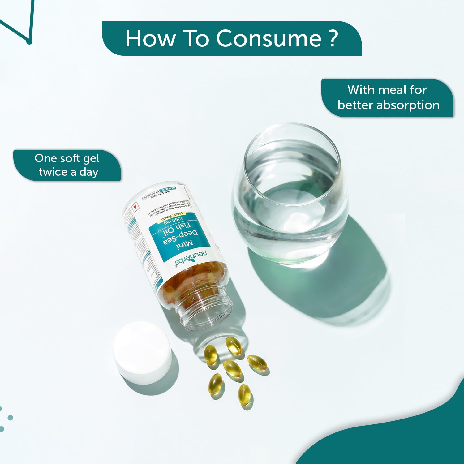 Neuherbs Mini Deep Sea Fish Oil Omega 3 Capsule 60 Softgels