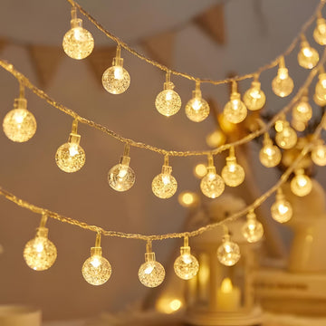 Desidiya® 14 LED Crystal Ball String LED Diwali Lights for Decoration for Home 4 Mtr Warm White