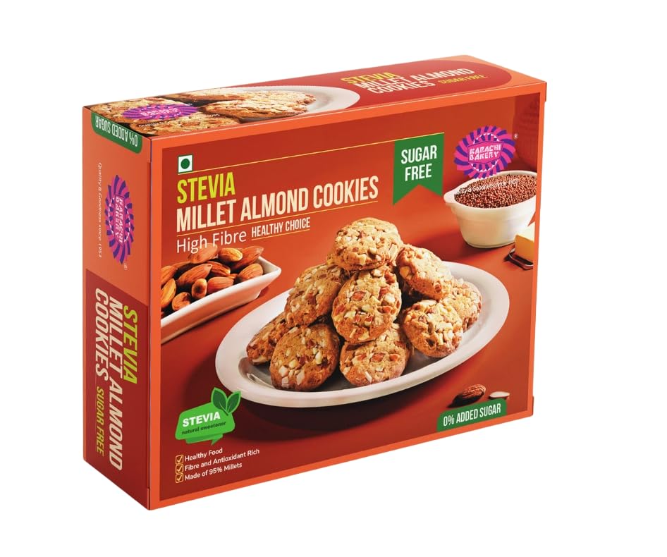 Karachi Bakery Sugar Free Stevia Almond and Millet Cookies 300g
